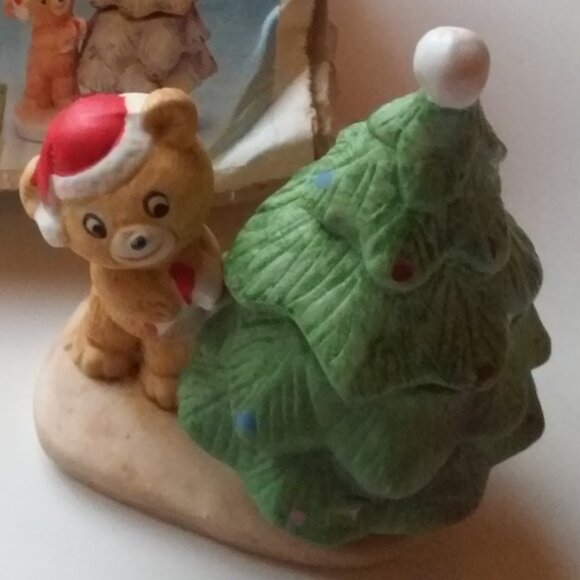 Vintage Ceramic Christmas Candle Christmas Around The World Teddy Tree Candle - Picture 3 of 5